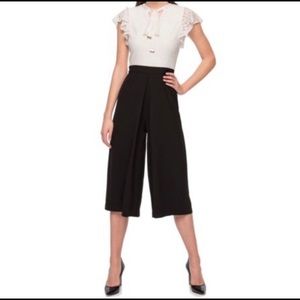 NWT Jessica Simpson Ivory Lace Black Jumpsuit 10